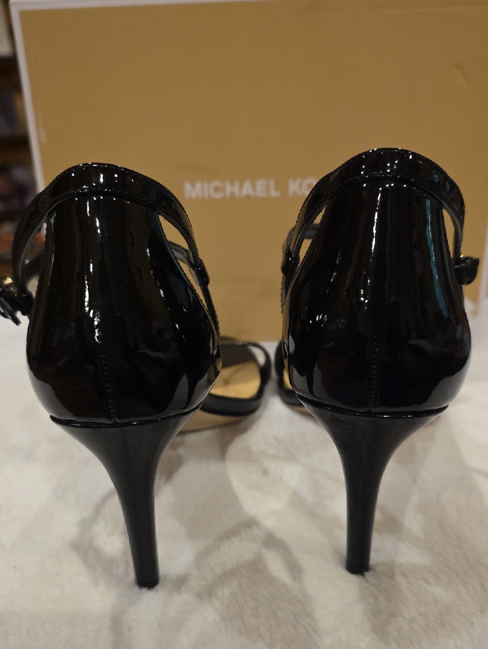 Michael Kors Black Patent Leather Ankle-Strap Heels - Picture 6 of 7
